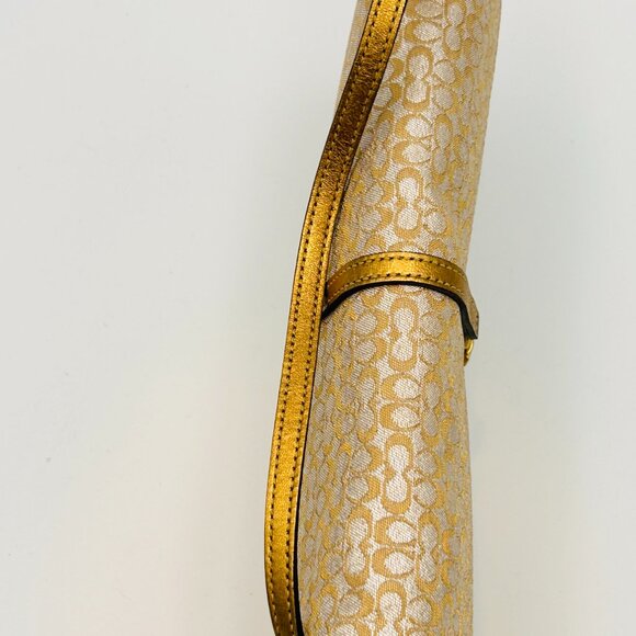 Coach Gold Metallic Signature Evening Bag No F3J - 6380 - Picture 9 of 14